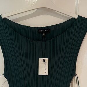 Green Ribbed Women's Dress
